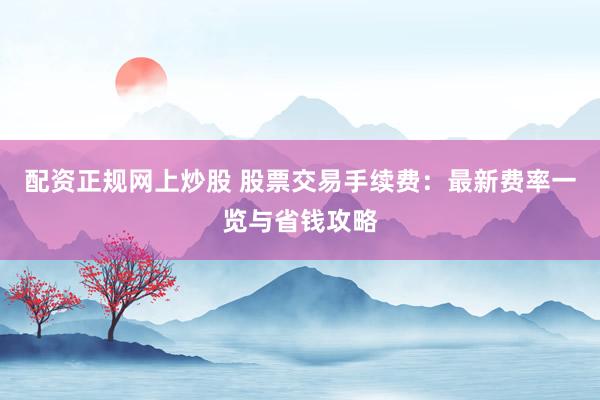 配资正规网上炒股 股票交易手续费：最新费率一览与省钱攻略