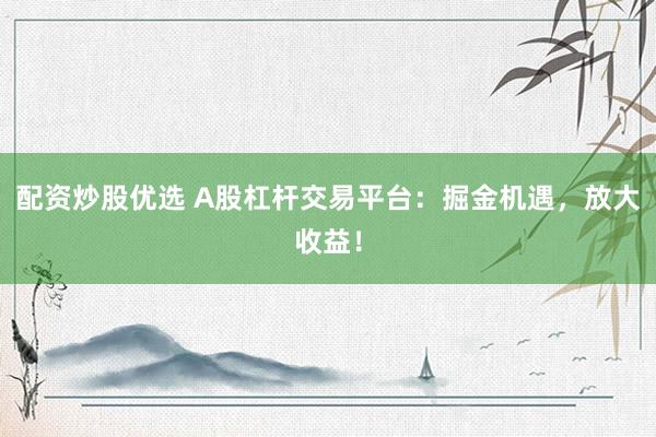 配资炒股优选 A股杠杆交易平台:掘金机遇,放大收益!
