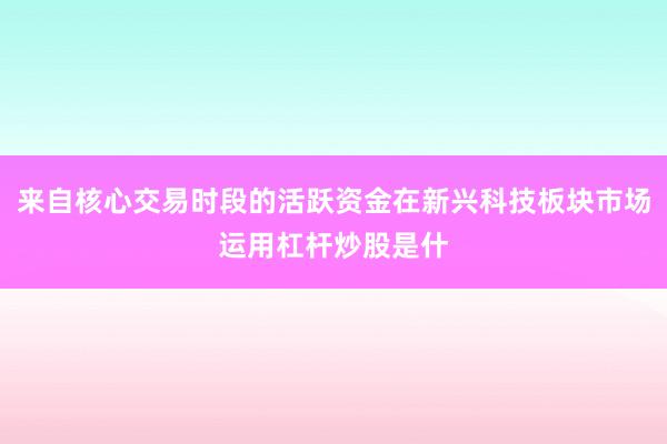 来自核心交易时段的活跃资金在新兴科技板块市场运用杠杆炒股是什