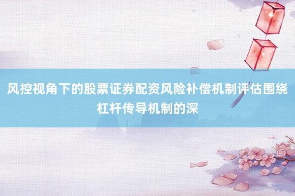 风控视角下的股票证券配资风险补偿机制评估围绕杠杆传导机制的深